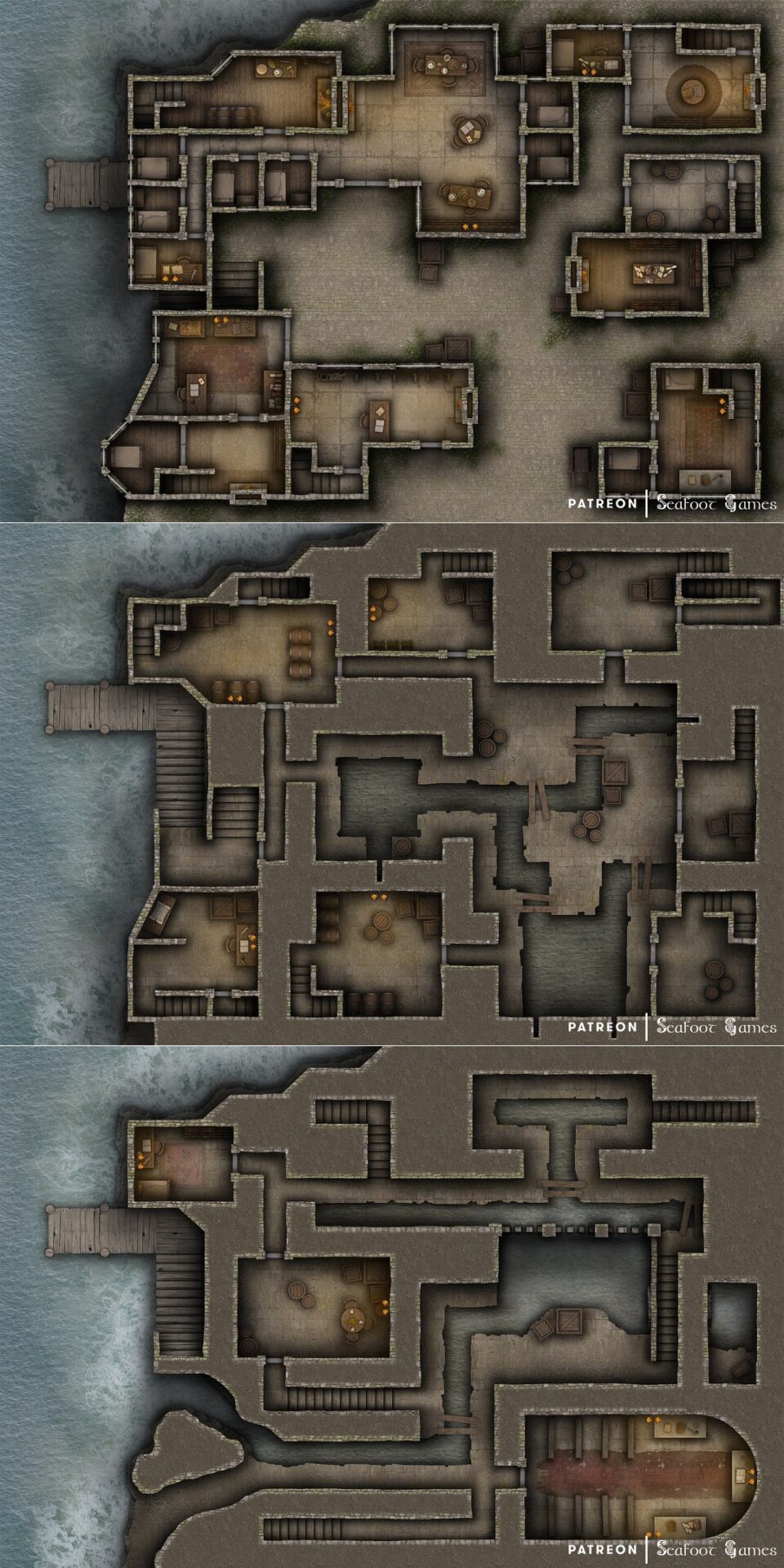 Free Multi Level Battlemap Town Of Seacliff Seafoot Games