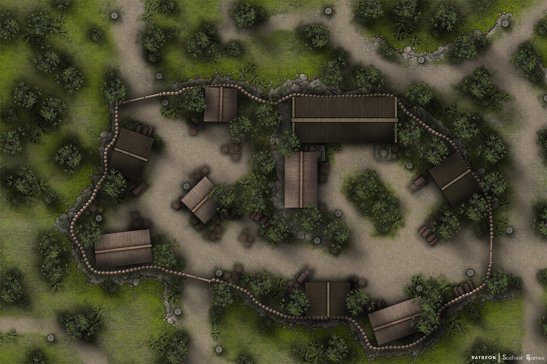 Free Ttrpg Battlemap Tagami Village Seafoot Games