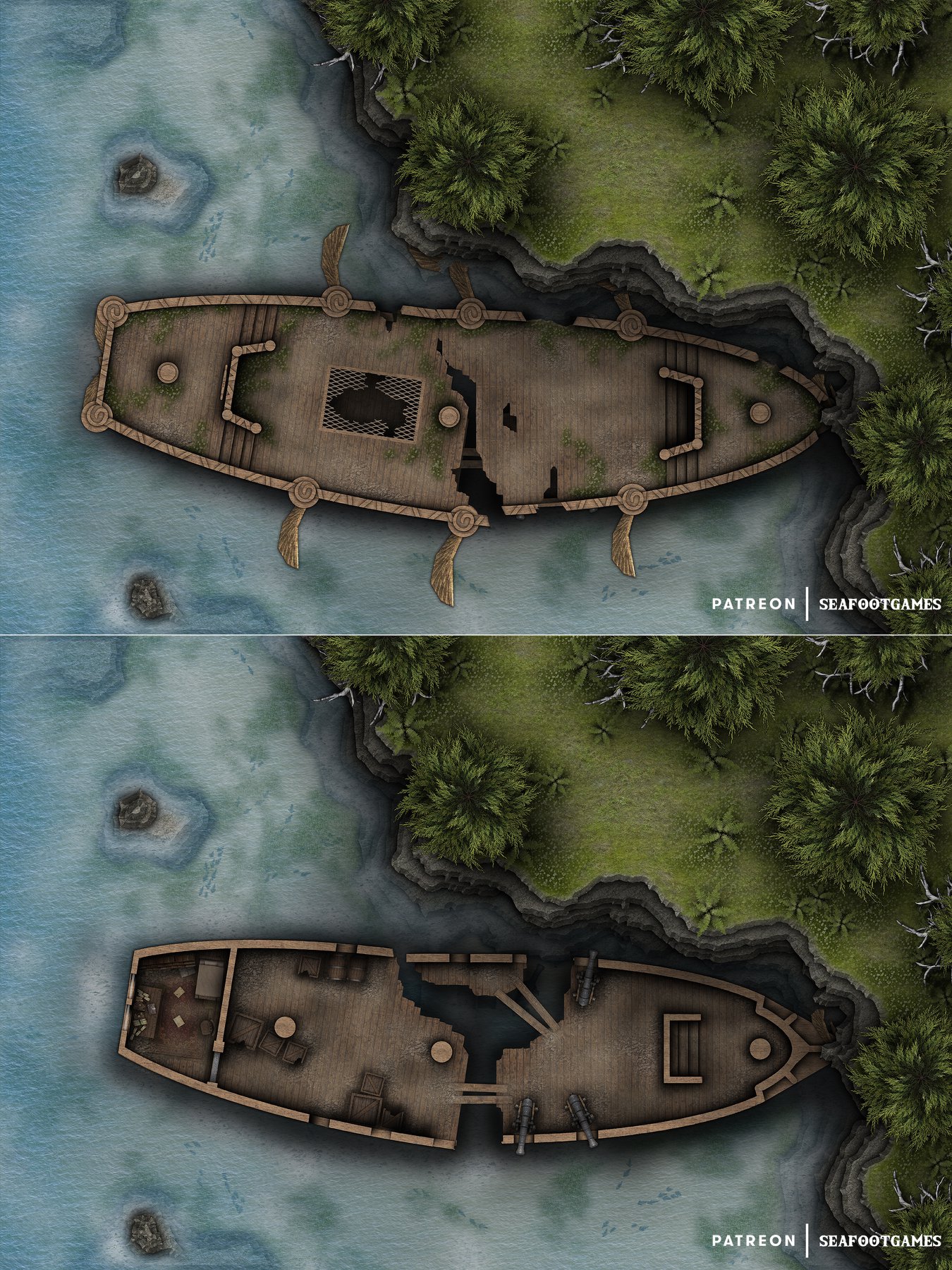 Free Multi Level Battlemap Remains Of The Lightbringer Seafoot Games