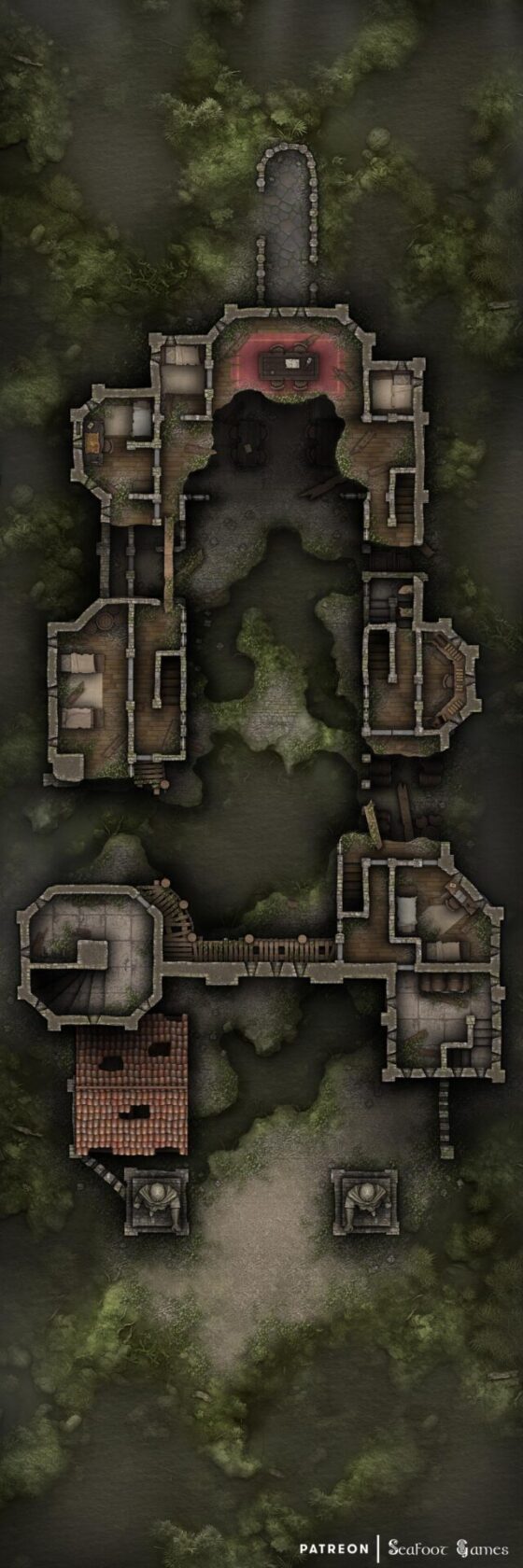 Black Dragon S Swamp Stronghold Lair Free X Multi Level Battlemap