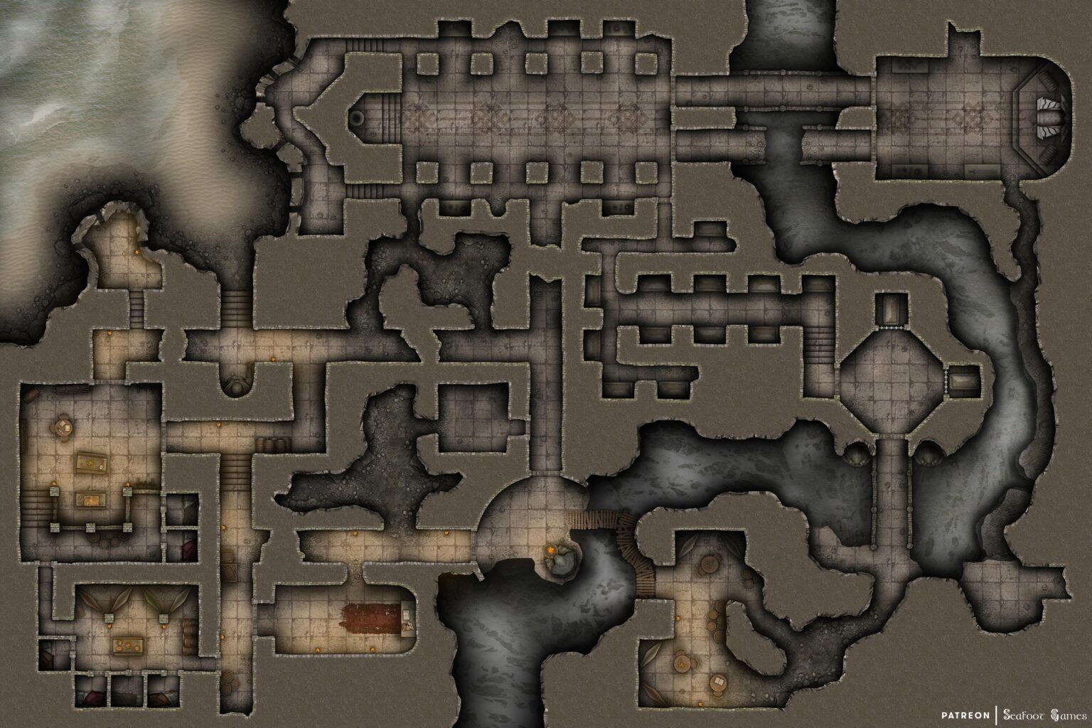 Daggercoast Great Ruins Bandit Hideout 60x40 Battlemap Adventure