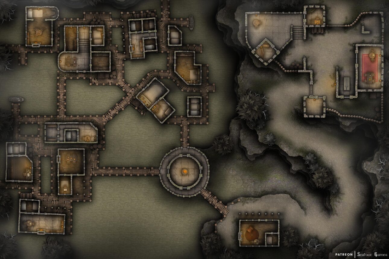 Free TTRPG Battlemap High Pass Fortress Seafoot Games