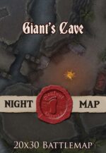 Giant's Cave Night 30x20 DnD Battlemap