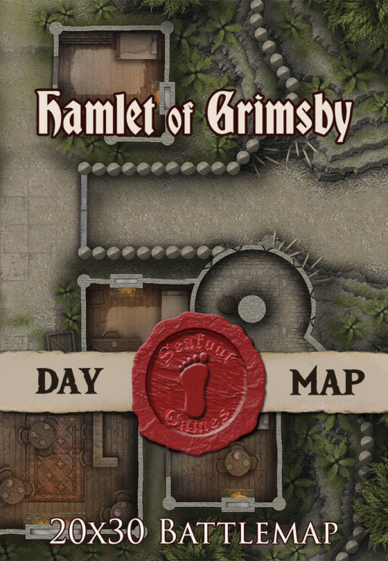 Hamlet of Grimsby 30x20 DnD Battlemap