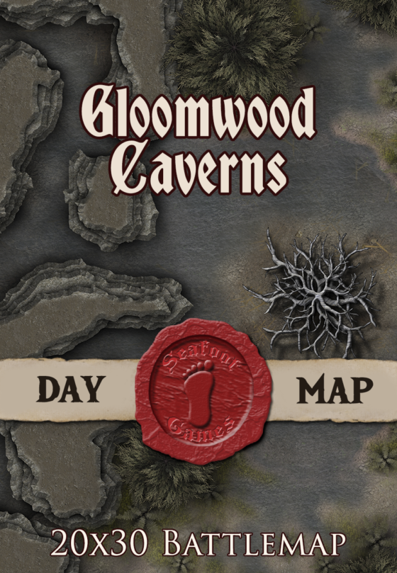 Gloomwood Caverns 30x20 DnD Battlemap