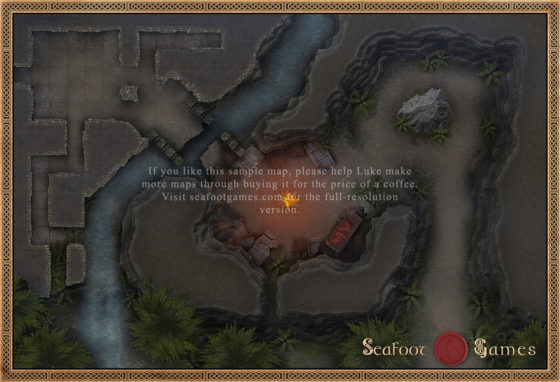 Giant's Cave Night 30x20 DnD Battlemap - Image 2