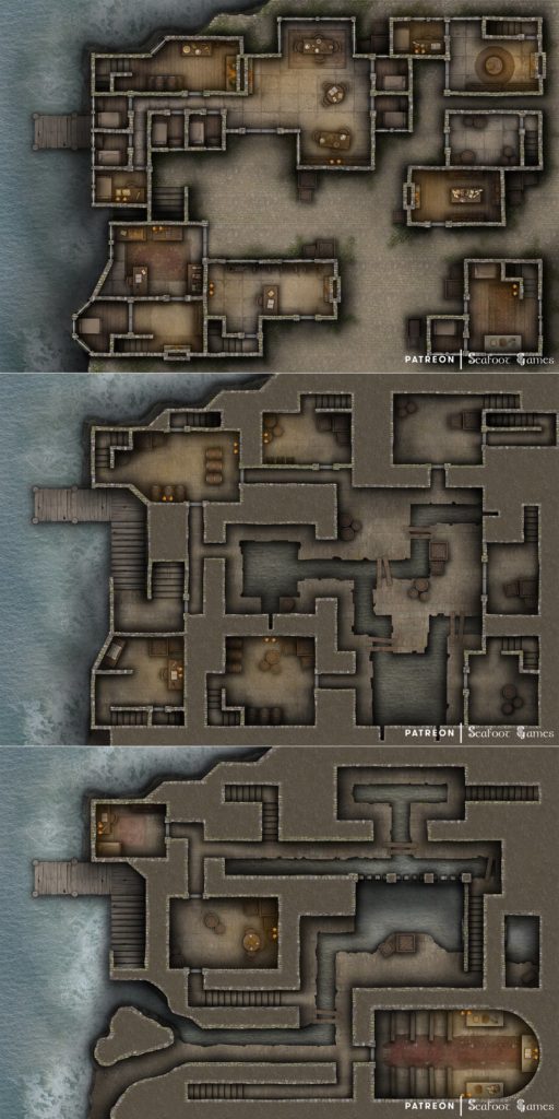 Free Multi-Level Battlemap – Town of Seacliff • Seafoot Games