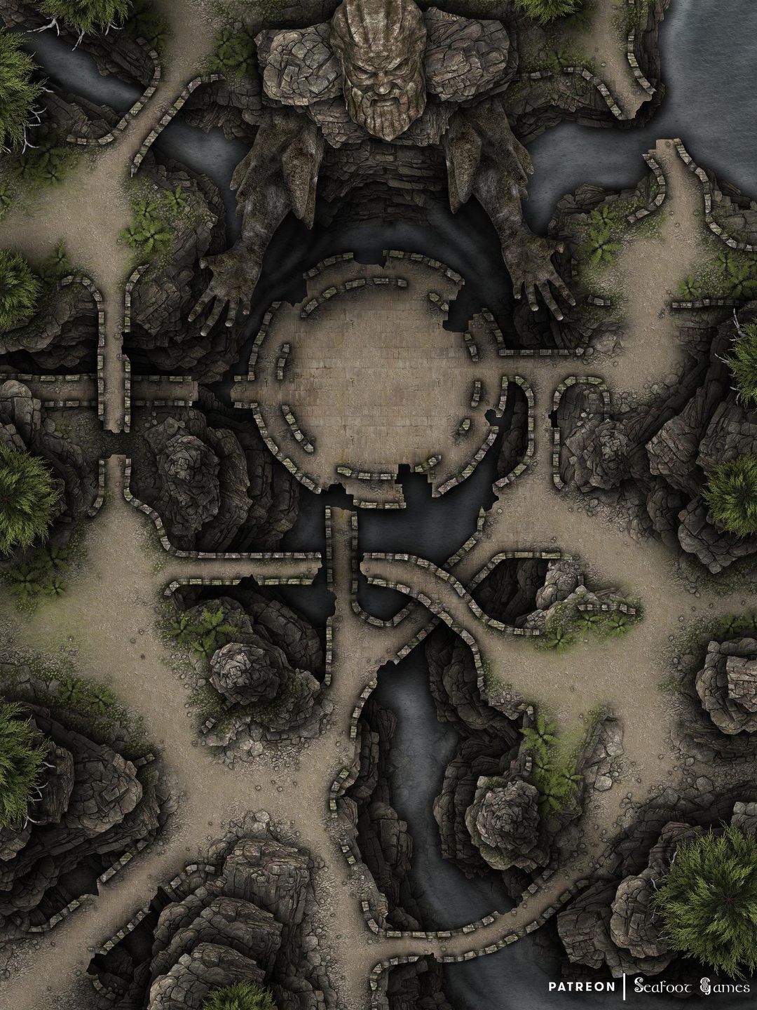 Free Ttrpg Battlemap Gods Shrine Seafoot Games