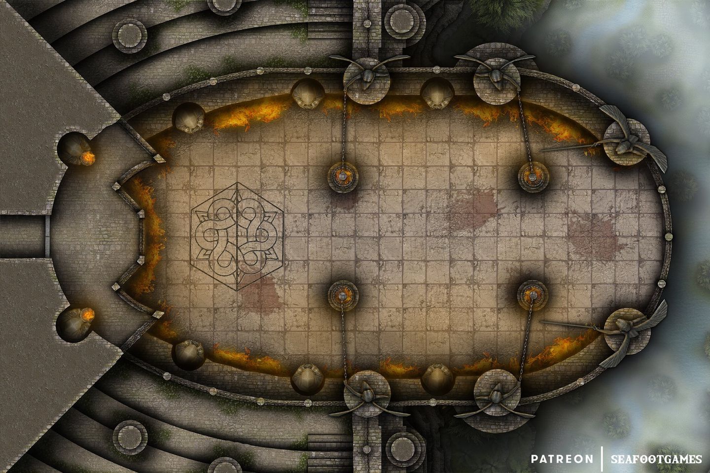 Free TTRPG Battlemap Arena Of Glory Seafoot Games