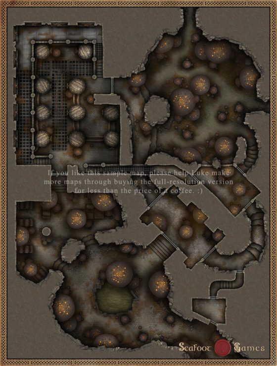 Overgrown Underdark Brewery 40x30 D&D Battlemap