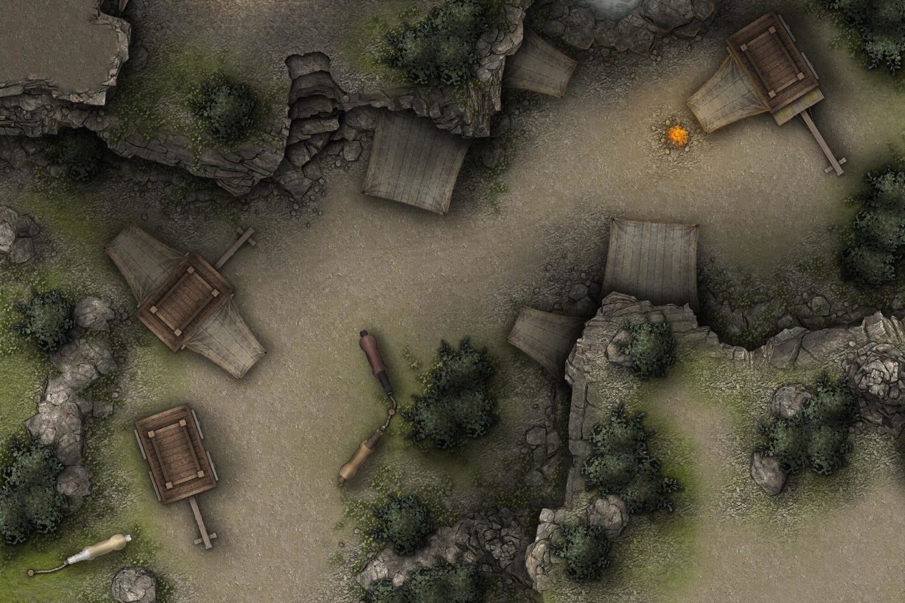 Free D D Battlemap Plains Caravan Camp Seafoot Games