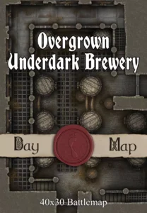 Overgrown Underdark Brewery 40x30 DnD Battlemap