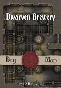 Dwarven Brewery 40x30 DnD Battlemap with One-Shot Adventure