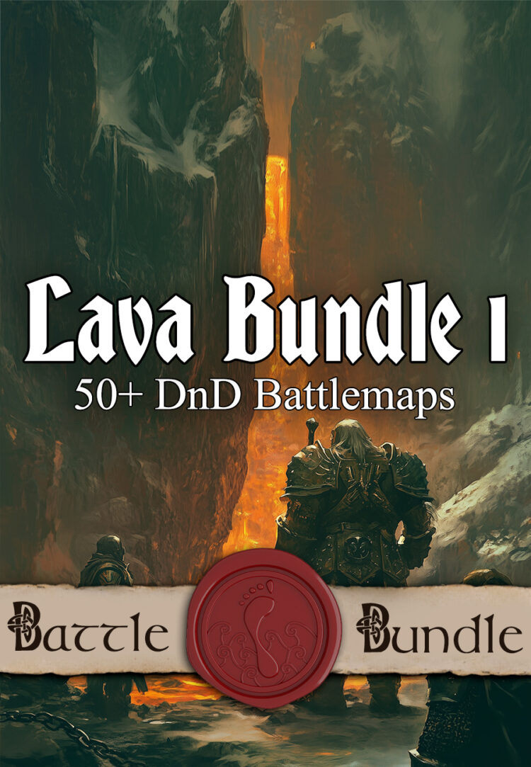 Lava Battlemap Bundle 1 - 50+ Fantasy DnD Maps for $11.99