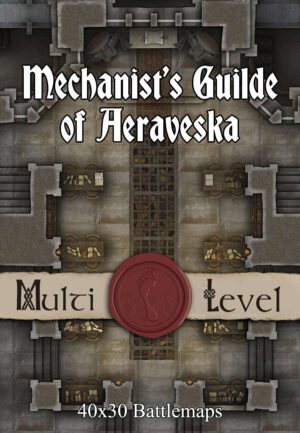 Mechanist’s Guild of Aeraveska Multi-Level 40x30 DnD Battlemap with Adventure