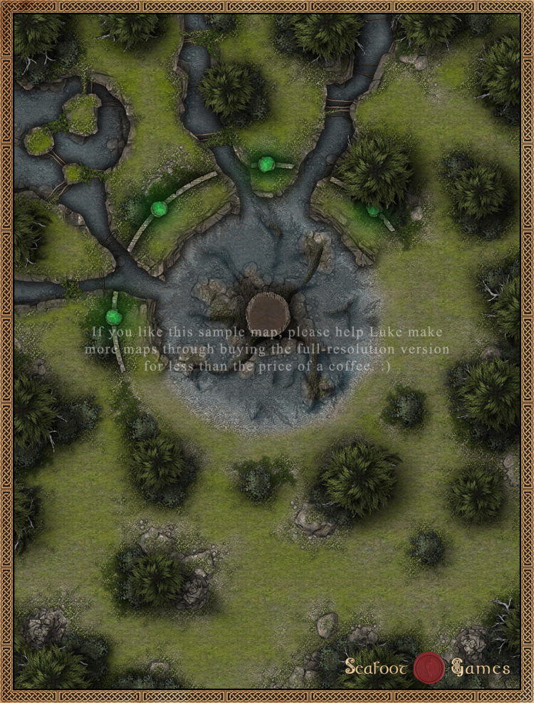 Druid’s Grove Of The Great Tree 40x30 Battlemap With Adventure ...