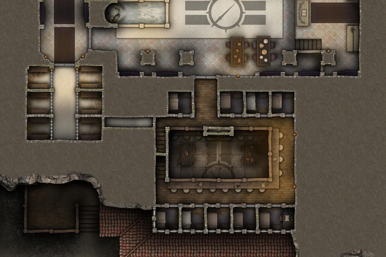 Black Lance Mercenary Guild Hall Free Multi-Level 40x30 Battlemap ...