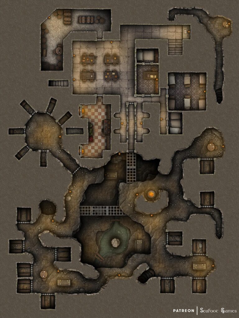 Underground Desert Prison Free 40x30 Multi-Level Battlemap & Adventure ...