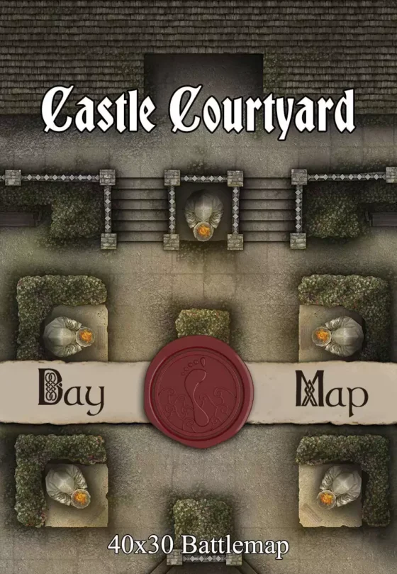 Castle Courtyard TTRPG Battlemap Cover