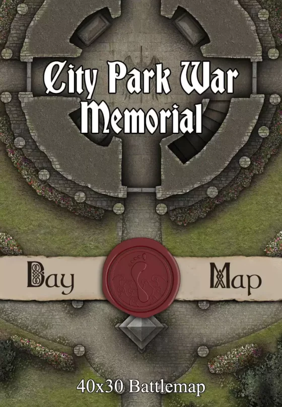 City Park War Memorial TTRPG Battlemap Cover