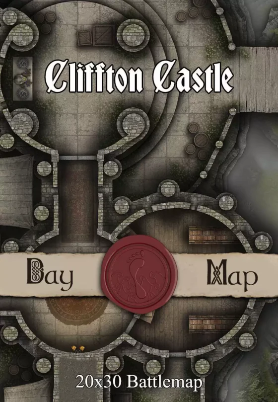 Cliffton Castle TTRPG Battlemap Cover