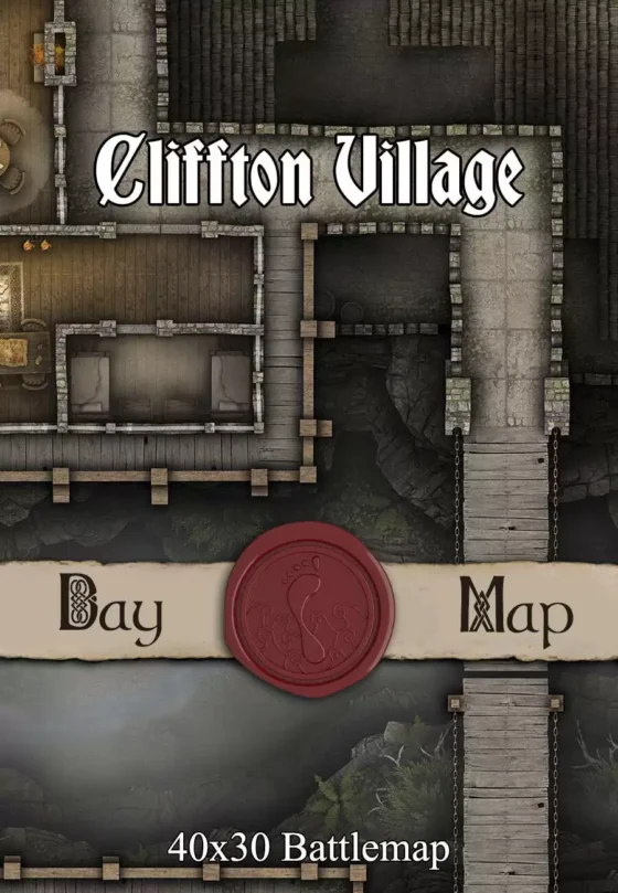 Cliffton Village TTRPG Battlemap Cover