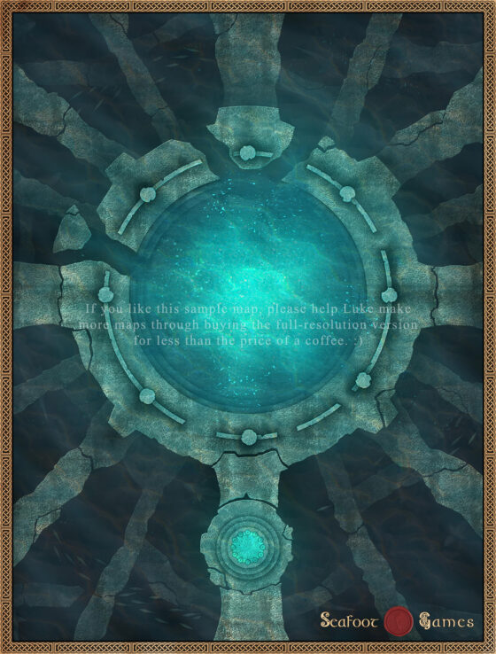 Eternal Well of Oceanus 40x30 DnD Battlemap with Adventure (FoundryVTT-Ready!) - Image 2