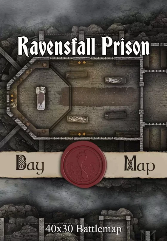 Ravensfall Prison TTRPG Battlemap Cover