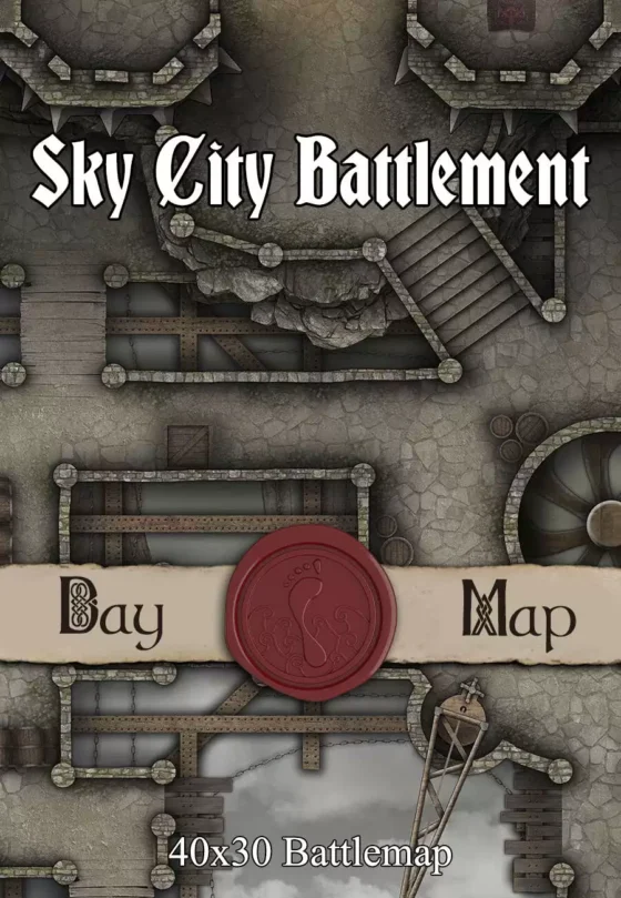 Sky City Battlement TTRPG Battlemap Cover