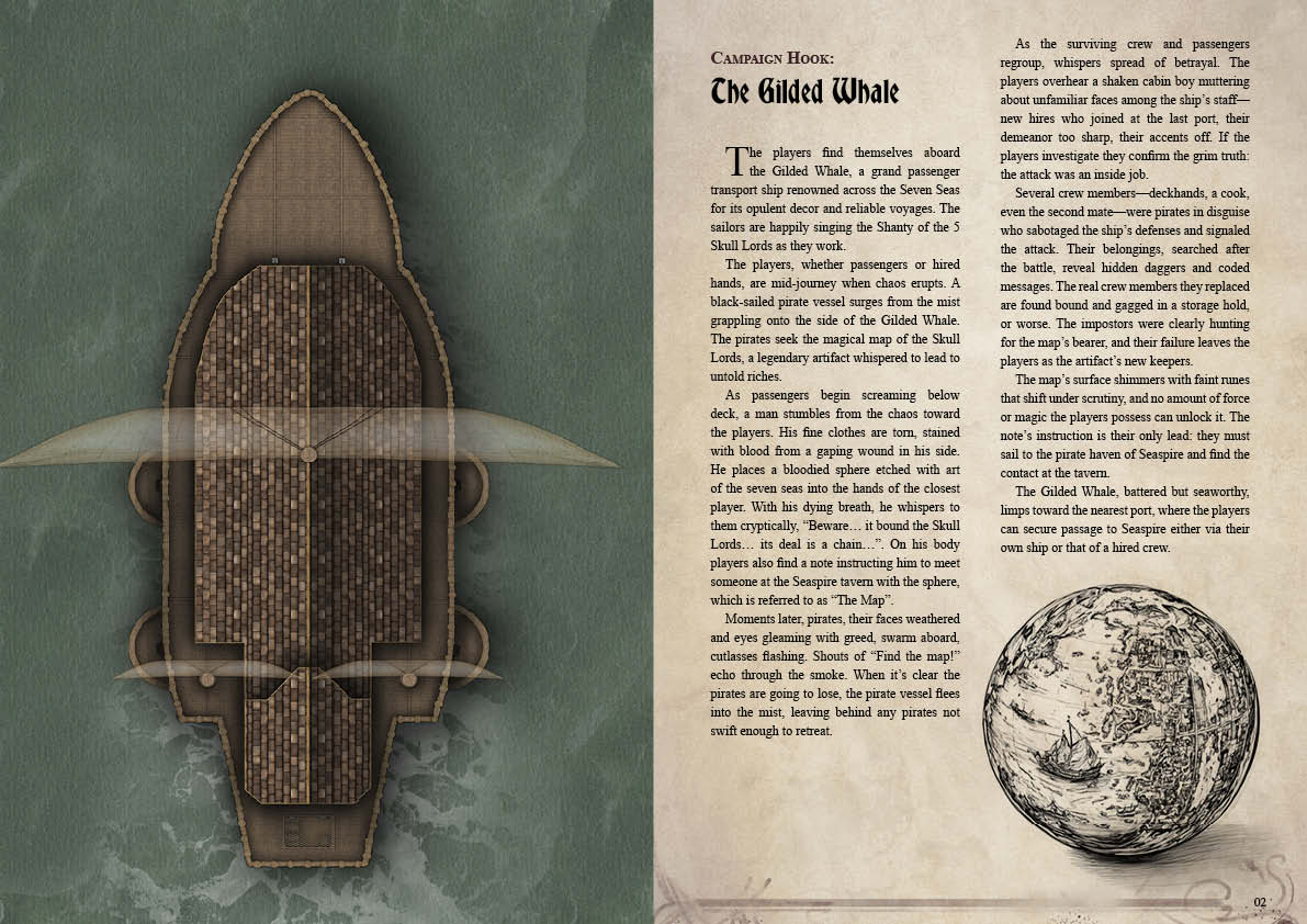 Hunt for the Skull Lords Trove DnD Campaign Sourcebook with Foundry VTT Ready Battlemaps (System Agnostic)