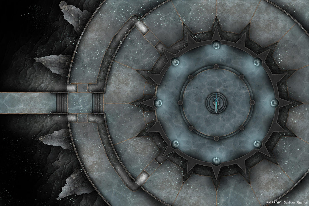 Temple free 60x40 gridless VTT battlemap